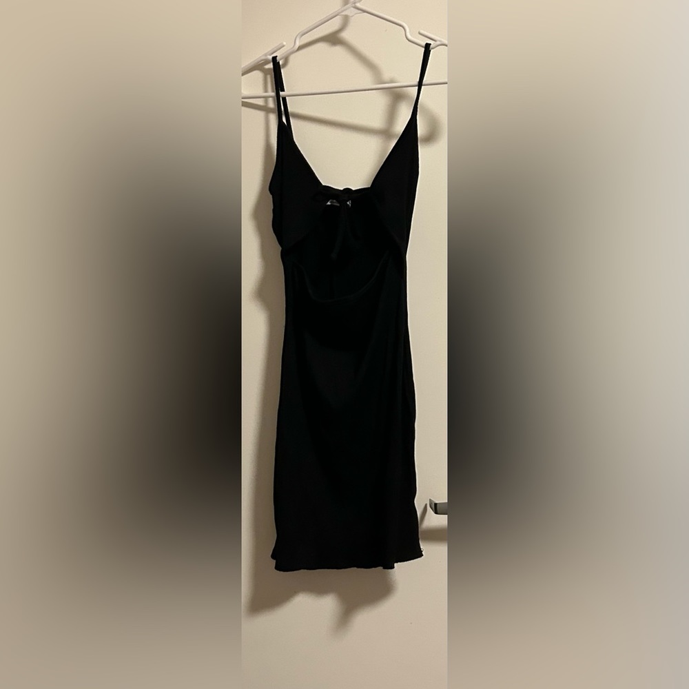 Black body con short dress with straps